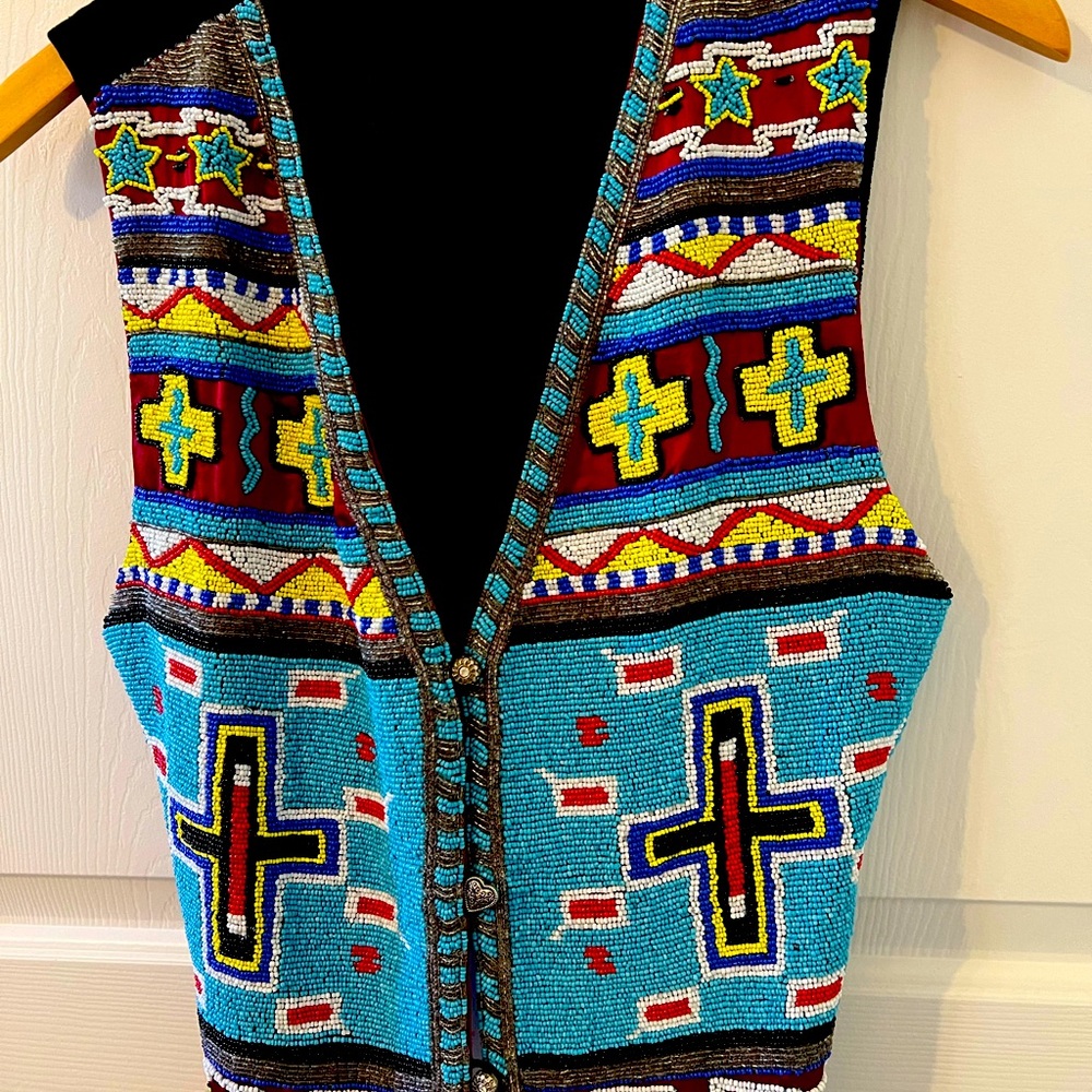 Beaded Black Velvet Vest